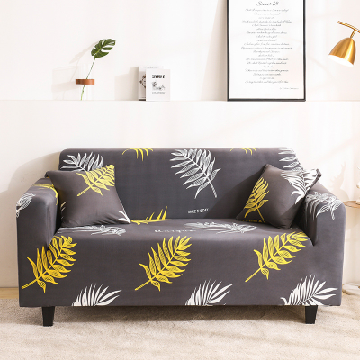 Hot Selling Tropical Feather Flower Geometric Line Printing Stretch Sofa Cover Universal All-Inclusive Sofa Cover Sofa Towel