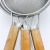 Stainless steel twill oil grid fried small hole with wooden handle spoon strainer wide edge strainer spoon strainer