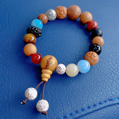 18-Seed Bracelet Lingyin Temple Xingyue Bodhi Hand Toy 18-Seed Multi-Treasure Buddha Beads Bracelet Laid-Back Men and Women Cold Door Plate