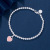 T's S925 Enamel Heart-Shaped Pendant Ball Bracelet Blue Pink Buddha Beads Heart Bracelet Light Luxury Joker Women