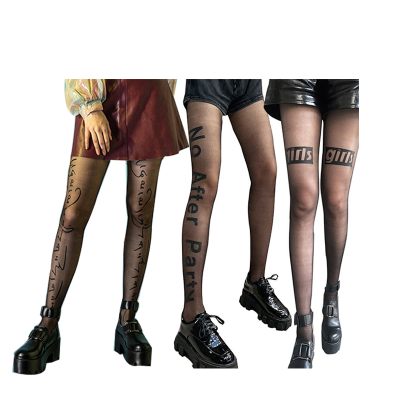 Fashion Technican Summer Custom Printed Stocking Women Letters Pantyhose