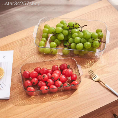   Tray Rectangular European Style Household Fruit Plate Living Room Water Cup Tray Set Cup Plate Transparent Plate Dish
