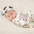 Cross-Border New Arrival Baby Flower Print Gro-Bag Suit European and American Newborn Photography Wrap Cloth Hair Band Two-Piece Set Props