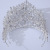 Bridal Headdress Korean-Style Blue Diamond Wedding Dress Elegant Bridal Crown Birthday Performance All-Match Crystal Hair Accessories