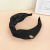 Korean Style High-Grade Letter Alloy Crossed Headband Simple Wide Twisted Hairpin Girl Voile Cloth Hair Accessories