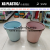 trash can creative style dustbin fashion binaural design portable waste can unique stripe garbage bin round wastebasket