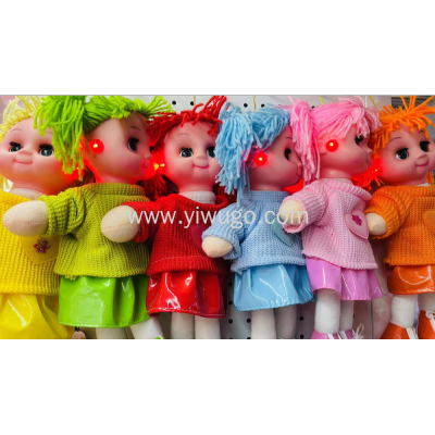 35cm Light Music Cotton Live Eye Girl Cute Cartoon Baby Doll Children's Toys