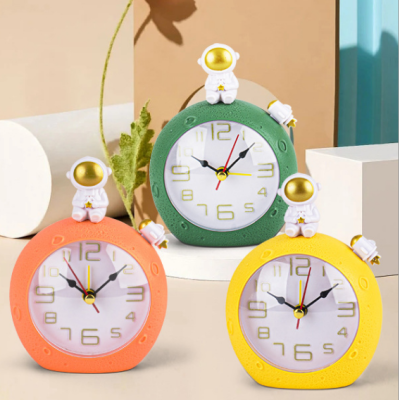 Moon Astronaut Decoration Clock Creative Desk Bedside Wake up Alarm Clock Timing Student Children Gift