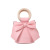 Non-Mainstream Fresh Sweet Bow Bucket Bag Solid Color Pu Handbag All-Match Shoulder Messenger Bag