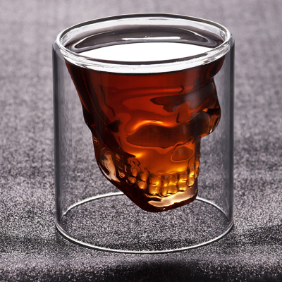 Bar Double Layer Glass Cup Skull Cup