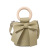 Non-Mainstream Fresh Sweet Bow Bucket Bag Solid Color Pu Handbag All-Match Shoulder Messenger Bag