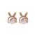 Yunyi Decorated Home Cute Bunny Ear Studs Mashimaro Earrings White Freshwater Pearl Jewelry Ins Style Ornament