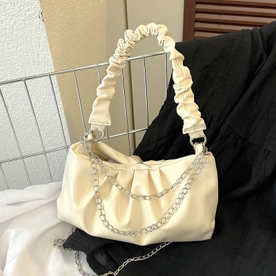 Cloud Bag Large Capacity Women's Bag Pleated Underarm Small Square Bag Fashion Chain Shoulder Messenger Bag