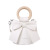 Non-Mainstream Fresh Sweet Bow Bucket Bag Solid Color Pu Handbag All-Match Shoulder Messenger Bag