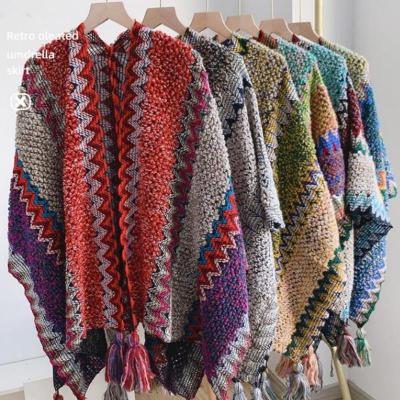 Ethnic Style Shawl Lijiang Scarf Qinghai Sichuan-Tibet Line Travel Shawl Cape Outer Wear Thickened Cloak Robe Manufacturer