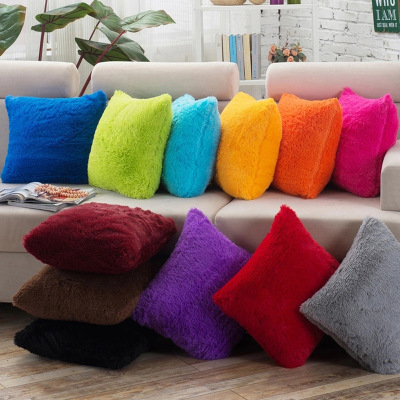 Amazon New Solid Color Long Velvet Pillow Cover Household Sofa Pillow Cases Pillow Cover Car and Sofa Dual-Use Pillow Cover