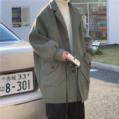 Mid-Length Woolen Coat Men 'S Autumn And Winter 2022 New Japanese-Style Retro British Style Trench Coat Loose Fashion Brand Woolen Coat