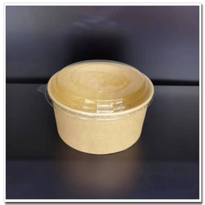 Disposable Kraft Paper Bowl Fruit round Soup Bowl Paper Bowl to-Go Box Bento Box Take-out Box