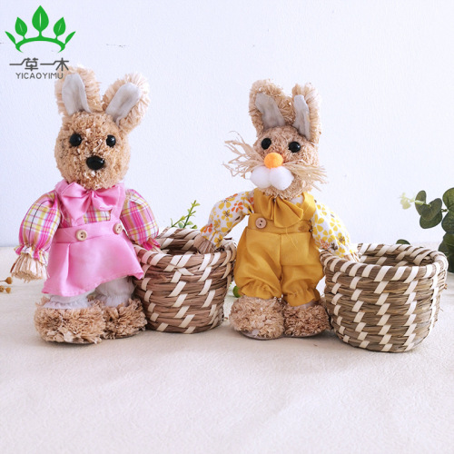 straw handicrafts home decoration easter gift basket woven candy snack storage basket storage basket storage basket