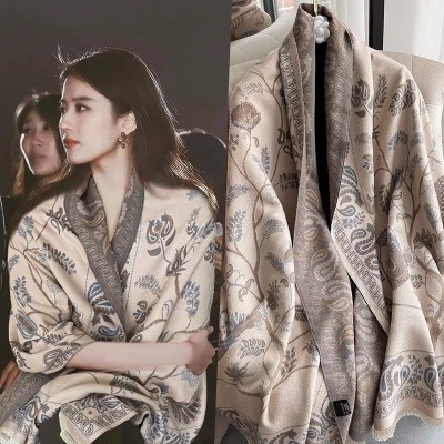 Liu Yifei Same Style Cashmere-like Sunscreen Shawl Air-Conditioned Room Silk Scarf Wholesale Factory Summer Coat Scarf Delivery