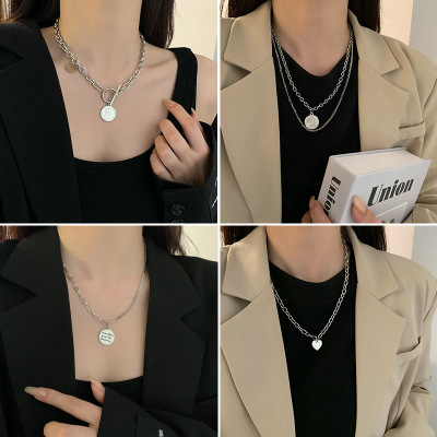 European and American Cold Wind Net Red Necklace Niche Design Temperament Clavicle Chain Ins Simple Necklace Fashion Ornament