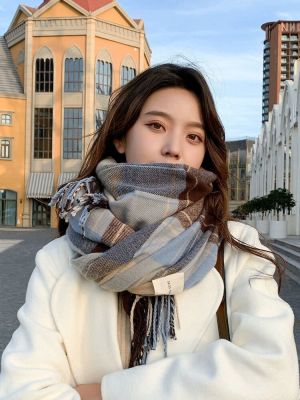 Women's Scarf Winter Korean Style Versatile Lattice Autumn and Winter Thickening Warm Shawl 2021 New Couple Student Male Scarf