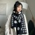 Women's Scarf New Smiley Face Autumn Winter Japanese Double-Sided Plaid Cashmere-like Thick Warm Korean Style Knitted Fashion Scarf