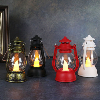 Led Retro Portable Cute Small Lantern Lantern Electric Candle Lamp Small Night Lamp Birthday Home Decoration