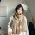 Women's Scarf New Smiley Face Autumn Winter Japanese Double-Sided Plaid Cashmere-like Thick Warm Korean Style Knitted Fashion Scarf