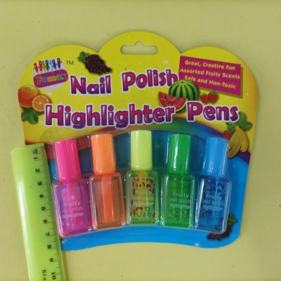 Nail Polish 5 Suction Card Color Fluorescent Pen
