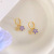 Lilac Purple Earrings 2022 New Trendy Purple White Spring and Summer Original Niche Flower Ear Clips Earrings