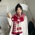 Women's Scarf New Smiley Face Autumn Winter Japanese Double-Sided Plaid Cashmere-like Thick Warm Korean Style Knitted Fashion Scarf