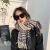 Houndstooth Scarf for Women Autumn and Winter 2022 New Korean Style Versatile Student Shawl Warm Scarf Ins High-Profile Figure