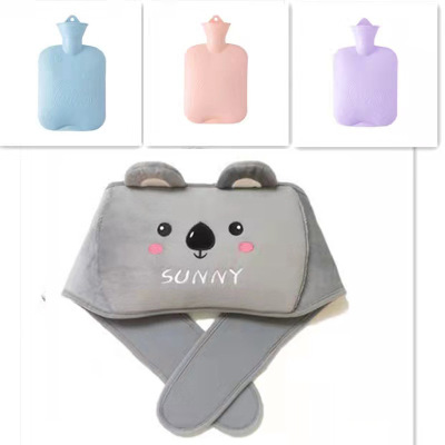 Hot Water Bag Plush Waist Supporter Water Injection Hot Water Bottle Hot Compress Warm Waist Hand Warmer Water-Filled Warm Belly Baby Girl