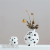 Black and White Polka Dot Art Ceramic Decoration Living Room Desktop Flower Arrangement High-Grade Decorative Vase Painted Flower Device Nordic