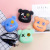 Violent Bear Waterproof Silicone Storage Bag Zipper Cartoon Children Pouch Shoulder Crossbody Strap Long Shoelace Coin Purse