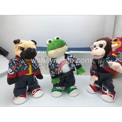Electric Plush Toy Singing Dancing Frog Monkey Dog Children Gift Plush Doll Swing Baby Caring Fantstic Product