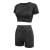 New High Quality European and American Stone Washed Seamless Yoga Clothes Two-Piece Sports T-shirt Bum Lift Shorts Fitness Suit HT