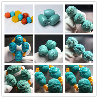 Raw Ore Natural Turquoise Loose round Beads Beads Accessories Accessories Spacer Bead SEPTA Crafts Jewelry Bracelet Bracelet