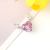 Tik Tok Live Stream Heart-Shaped Necklace Female Clavicle Chain Ins Advanced Design Sense Temperament Wild High Carbon Diamond Pink Pendant