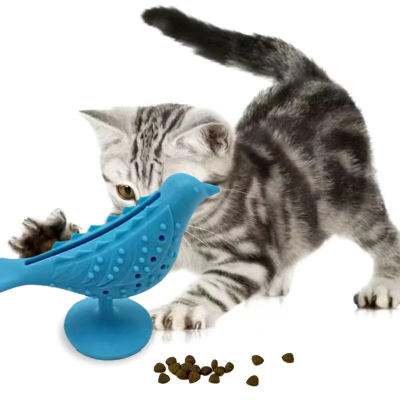 Amazon New Cat Silicone Bite Molar Leakage Food Feeder Catnip Polygonum Multiflorum Bite Casual Sucker Toys
