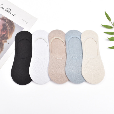 New Socks Women's Spring/Summer Thin Ankle Sock Women's Cotton Invisible Socks Ins Solid Color College Style Socks Stall Supply
