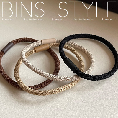 New Brown Color Houndstooth Pattern Hair Band Base Base Rubber Band Elastic Hair Tie Hair Rope