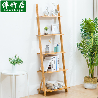 Bookshelf Nordic Trapezoidal Shelf Living Room Wall Shelf Wall Shelf Multi-Layer Floor Flower Stand Balcony Corner Shelf