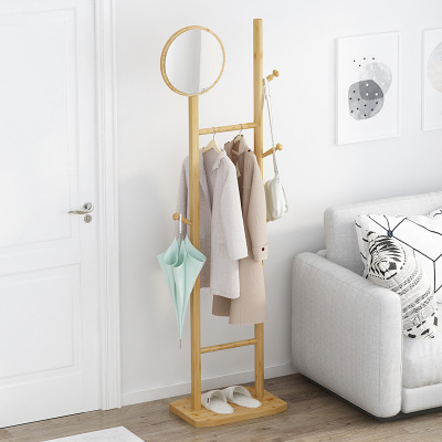 Simple Home Dressing Mirror Clothes Rack Integrated Stand Full-Length Mirror Mobile Floor Mirror Bedroom Wardrobe Mirror Full-Length Mirror