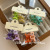 Four Pack Colored Frosted Cross Grip Sweet Cute Mini Small Clip Headwear Bangs Updo Hair Claw Grip Hair Accessories