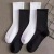 Socks Women's Mid-Calf Length Sock Autumn and Winter Sports All-Match Pure Cotton Socks New Black and White Factory in Stock Wholesale