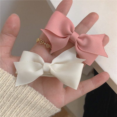 Pink, Tender and Super Sweet! White Pink Bow Barrettes Cute Soft Girl Spring New Side Clip Hair Accessories