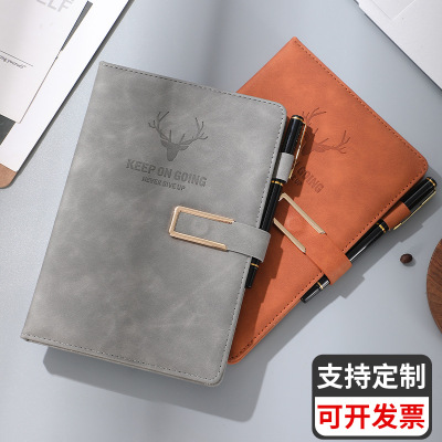 Factory Notebook A5 Hard Copy Retro Metal Buckle Notepad Simple Business Universal College Student Notebook Customization