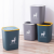 Kitchen Plastic Trash Can with Lid Living Room Bedroom Bathroom without Lid with Pressure Ring Wastebasket